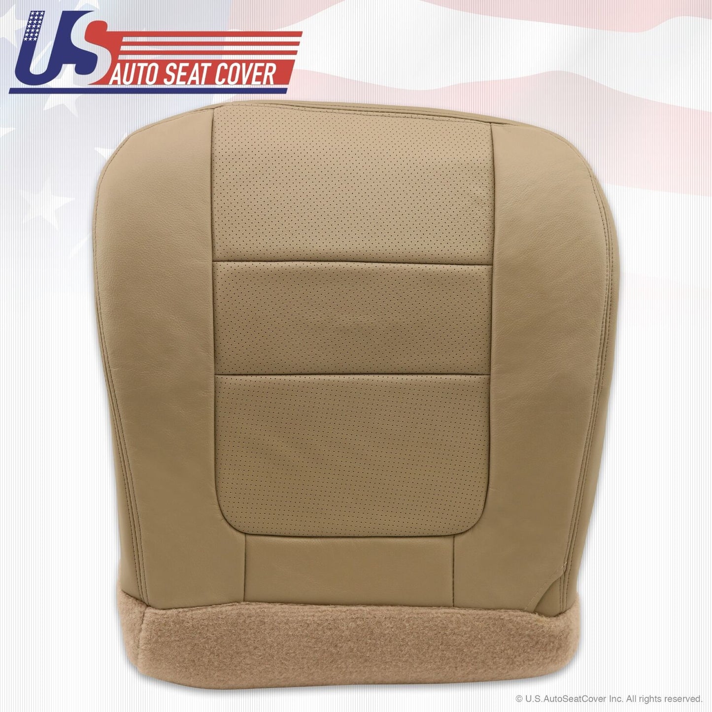 2001 Ford F250 F350 Lariat Driver & Passenger Bottom Leather Seat Covers TAN