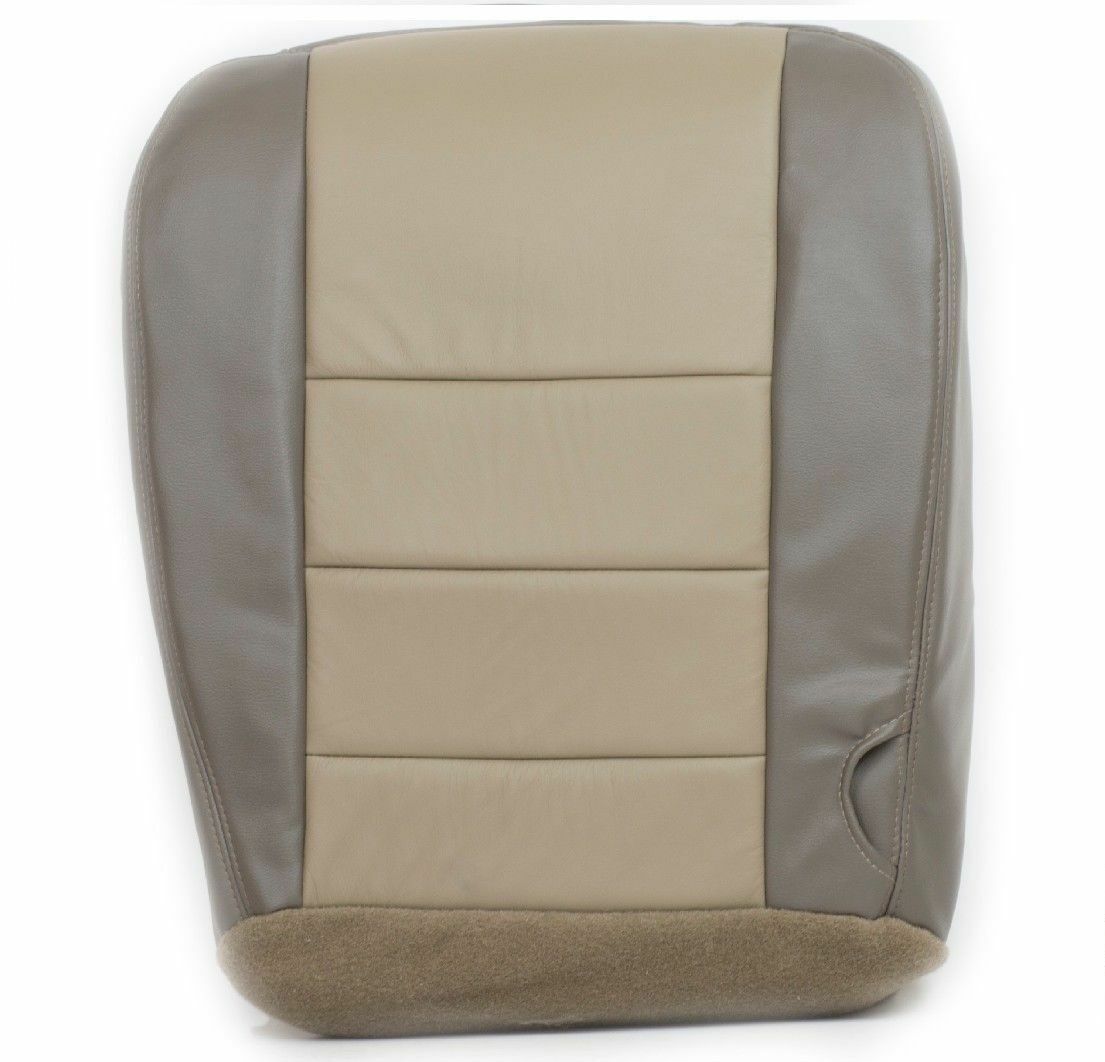 04 Ford Excursion Limited Driver Bottom Leather Seat Cover replacement 2Tone Tan