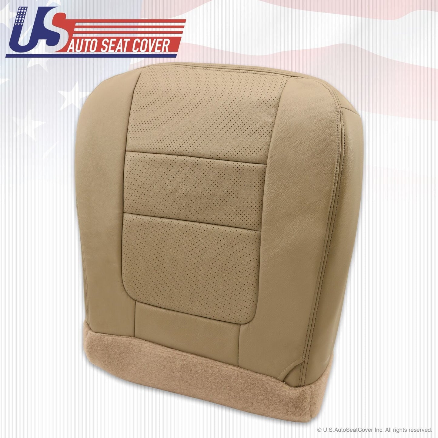 2001 Ford F250 F350 Lariat Driver & Passenger Bottom Leather Seat Covers TAN