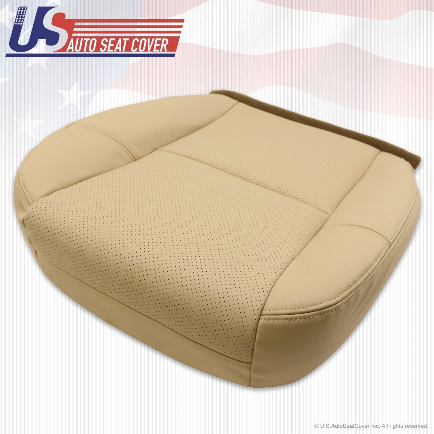 2007 Cadillac Escalade Driver Side Seat Bottom Leather Cover Tan Perforated