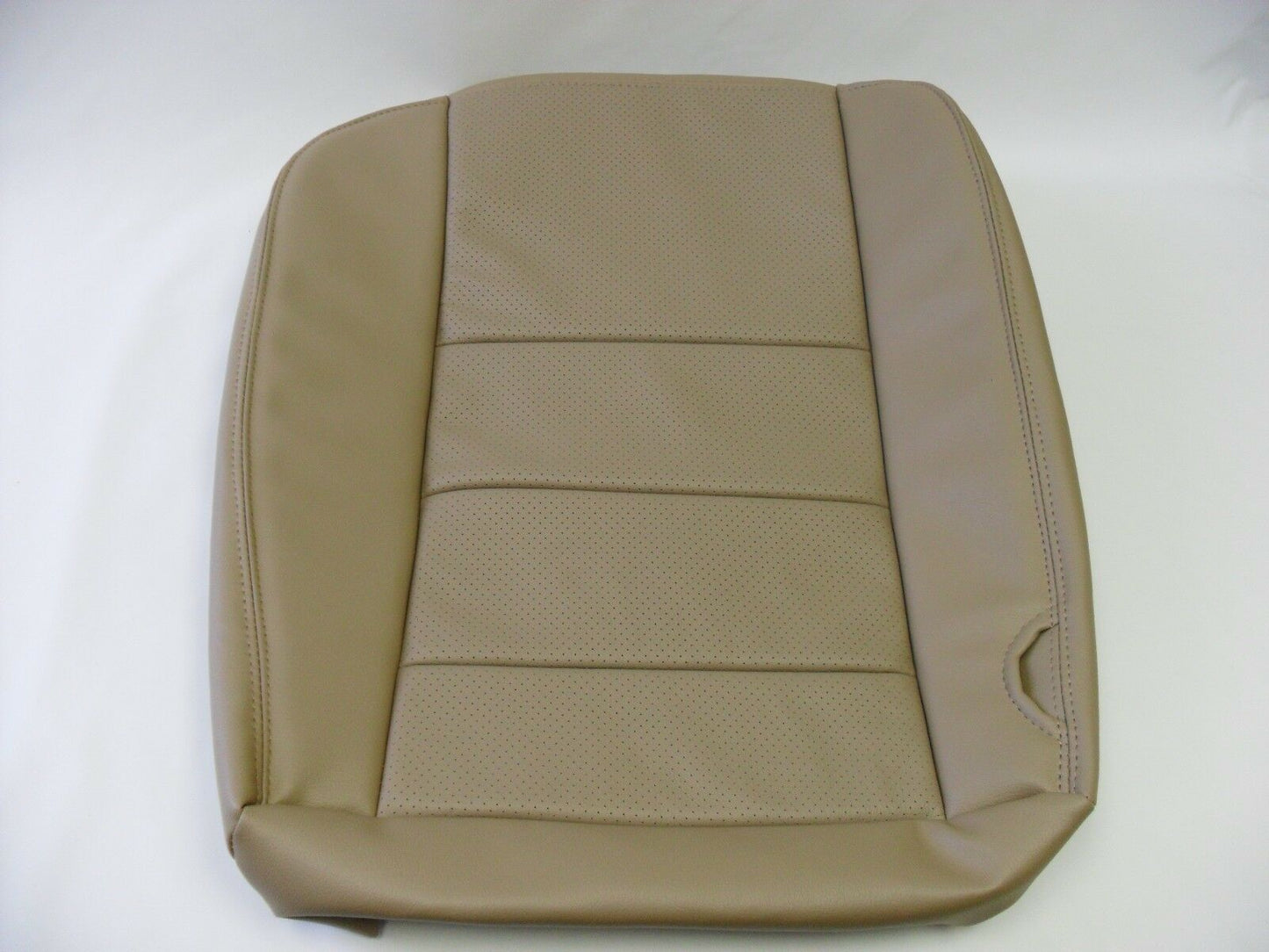 02-07 Ford F250 Lariat Driver bottom Perforated Leather Seat Cover & Foam "Tan"