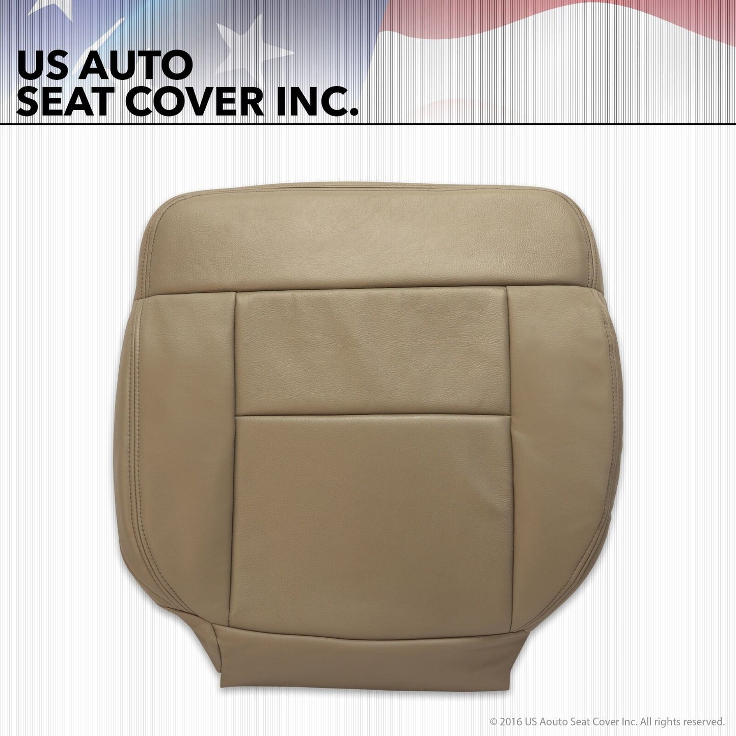 "2005-08" 2007 Ford F150 Driver Side Bottom Leather Seat Cover Medium Pebble Tan