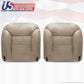 1995 to 1999 Chevy Tahoe Driver & Passenger Sides Leather Bottom Seat Covers Tan