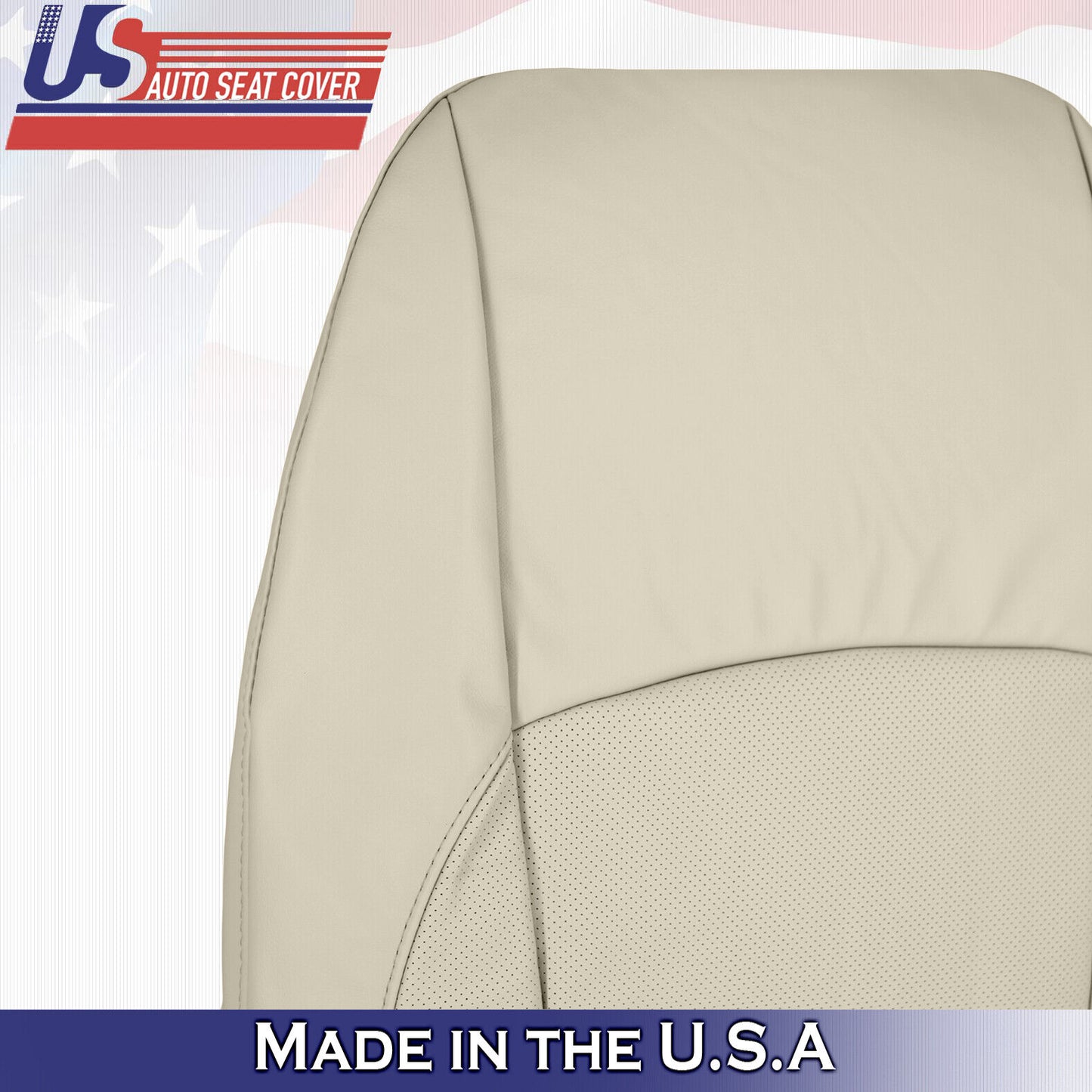2009 Lexus ES350 Passenger Side Top Perforated Leather Seat Cover Light Tan