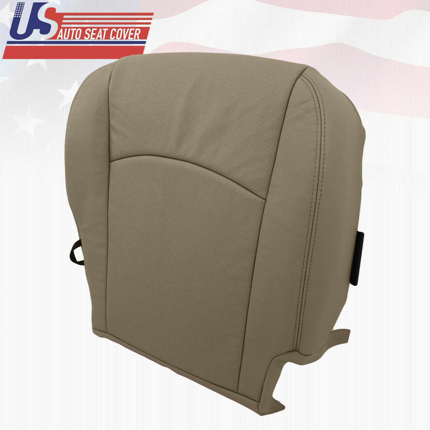 2011 DODGE RAM 1500 DRIVER & PASSENGER LEATHER PERFORATED BOTTOM SEAT COVER TAN