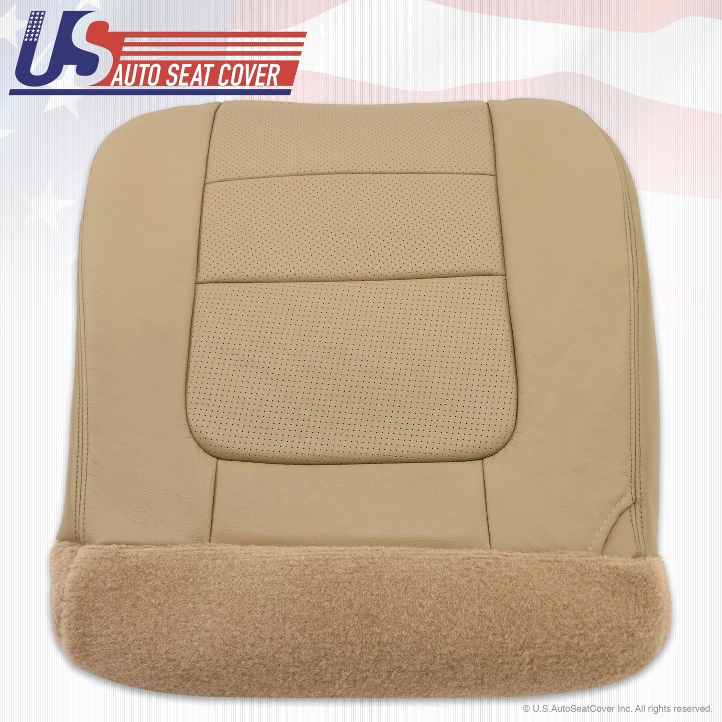 2001 Ford F250 F350 Lariat Driver & Passenger Bottom Leather Seat Covers TAN