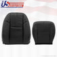 2007 - 2012 Chevy Silverado Driver Bottom & Lean Back Leather Seat Covers Black