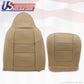 2001 Ford F-350 Lariat Driver Bottom Lean Back Leather Seat Cover Parchment TAN