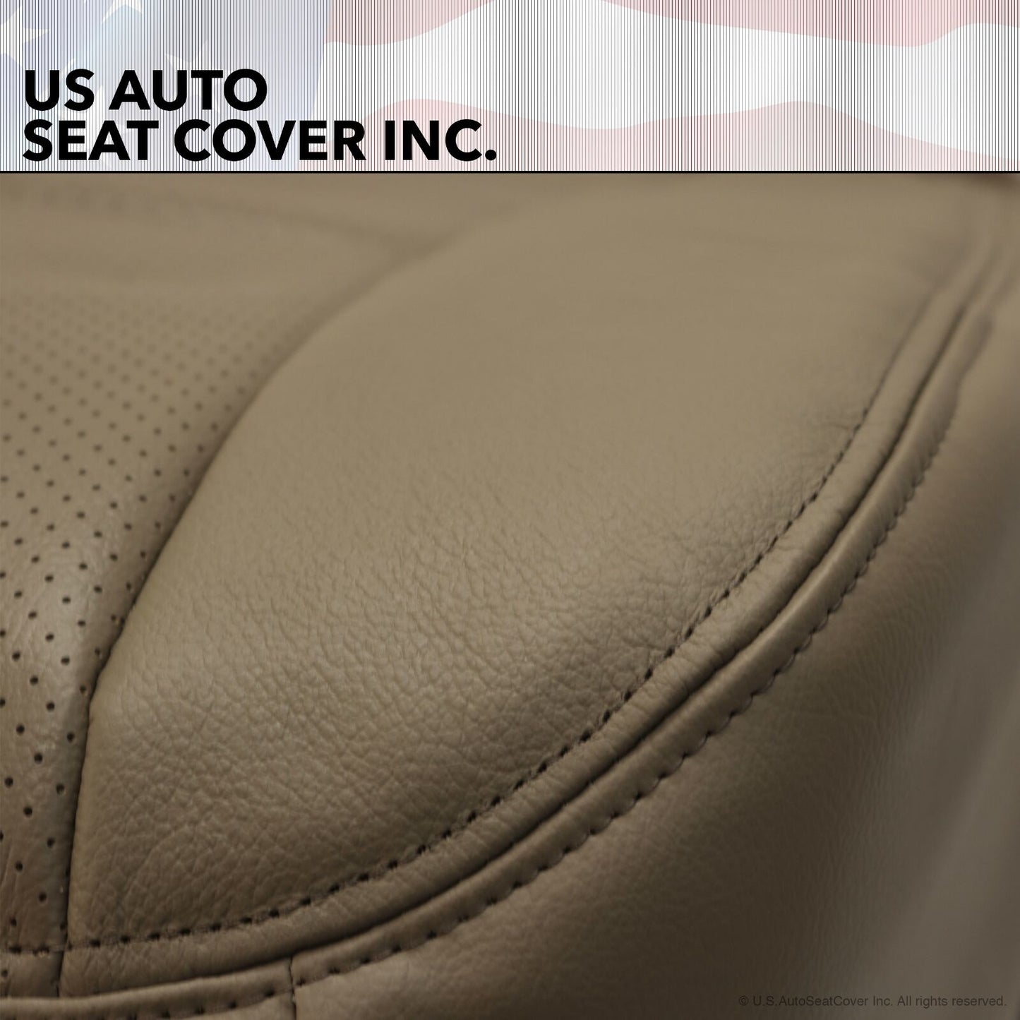 02-07 Ford F250 Lariat Driver bottom Perforated Leather Seat Cover & Foam "Tan"