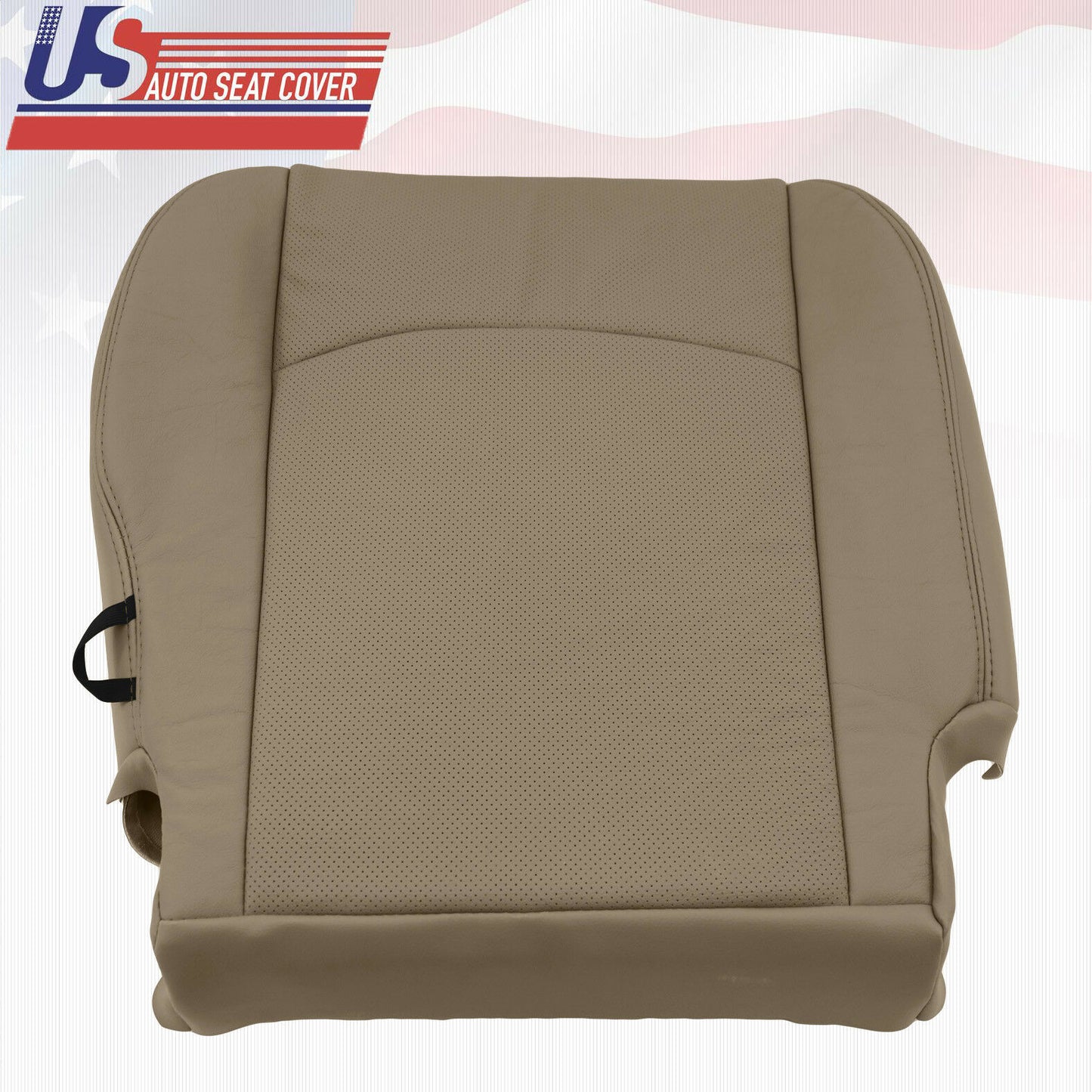 2011 DODGE RAM 1500 DRIVER & PASSENGER LEATHER PERFORATED BOTTOM SEAT COVER TAN