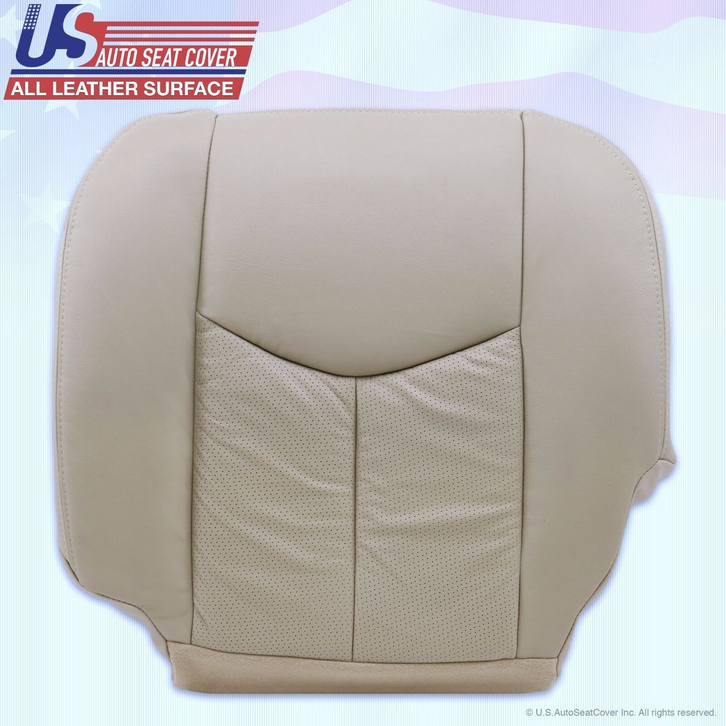 03 04 05 06 Cadillac Escalade Driver & Passenger Bottom Leather Seat Covers Tan