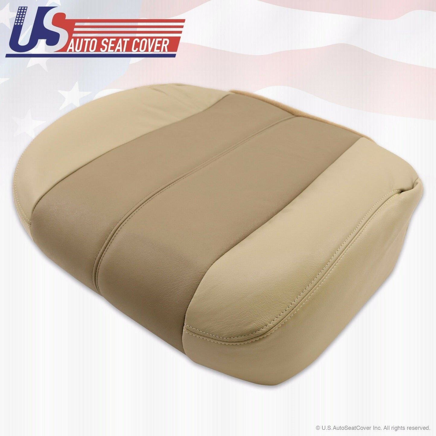 2001 GMC Yukon XL 1500 Denali Passenger Bottom Leather Seat Cover Two-Tone Tan