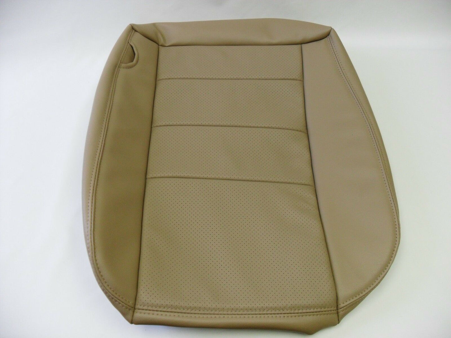 02-07 Ford F350 Lariat Driver Bottom Leather Seat Cover Med Parchment Perforated