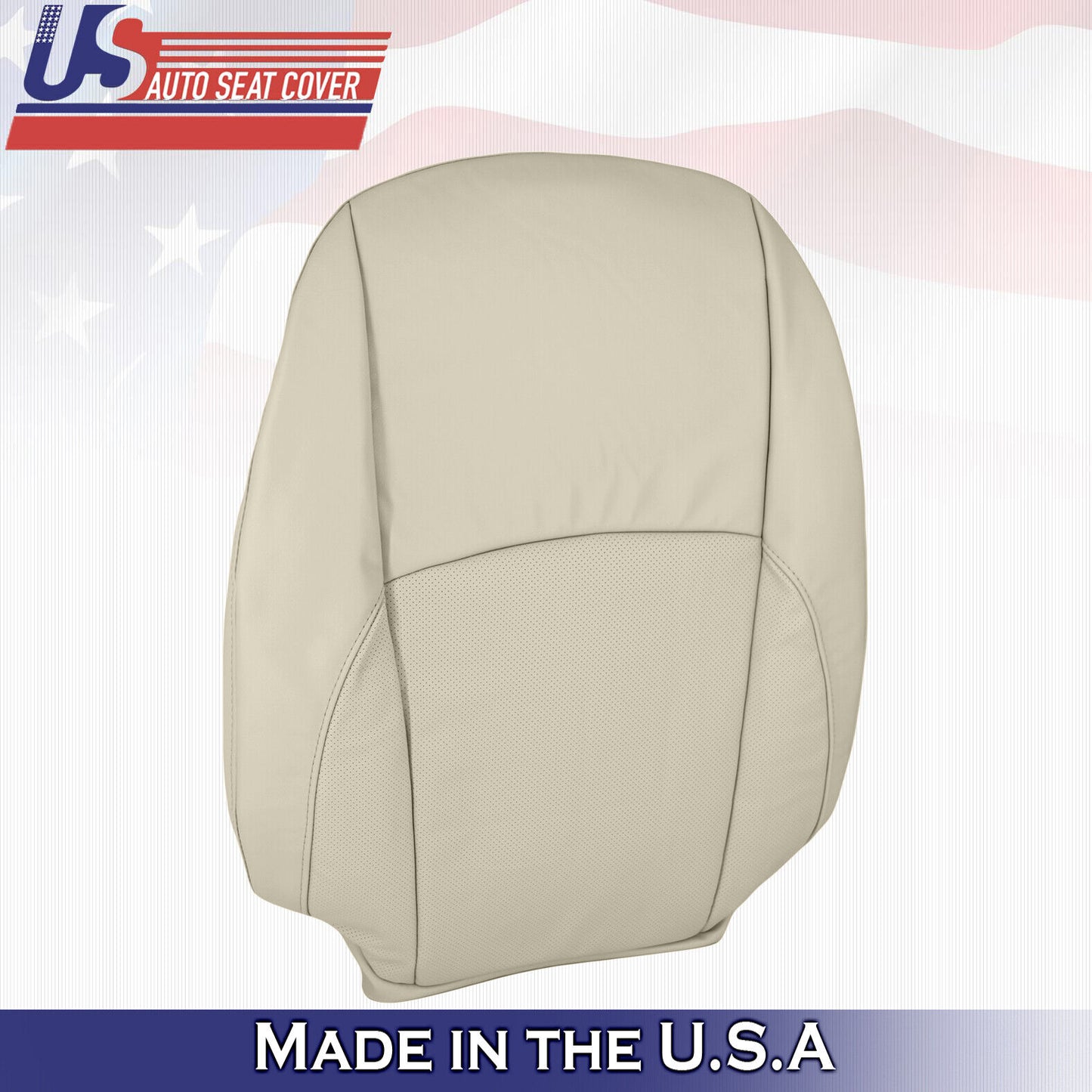 2009 Lexus ES350 Passenger Side Top Perforated Leather Seat Cover Light Tan
