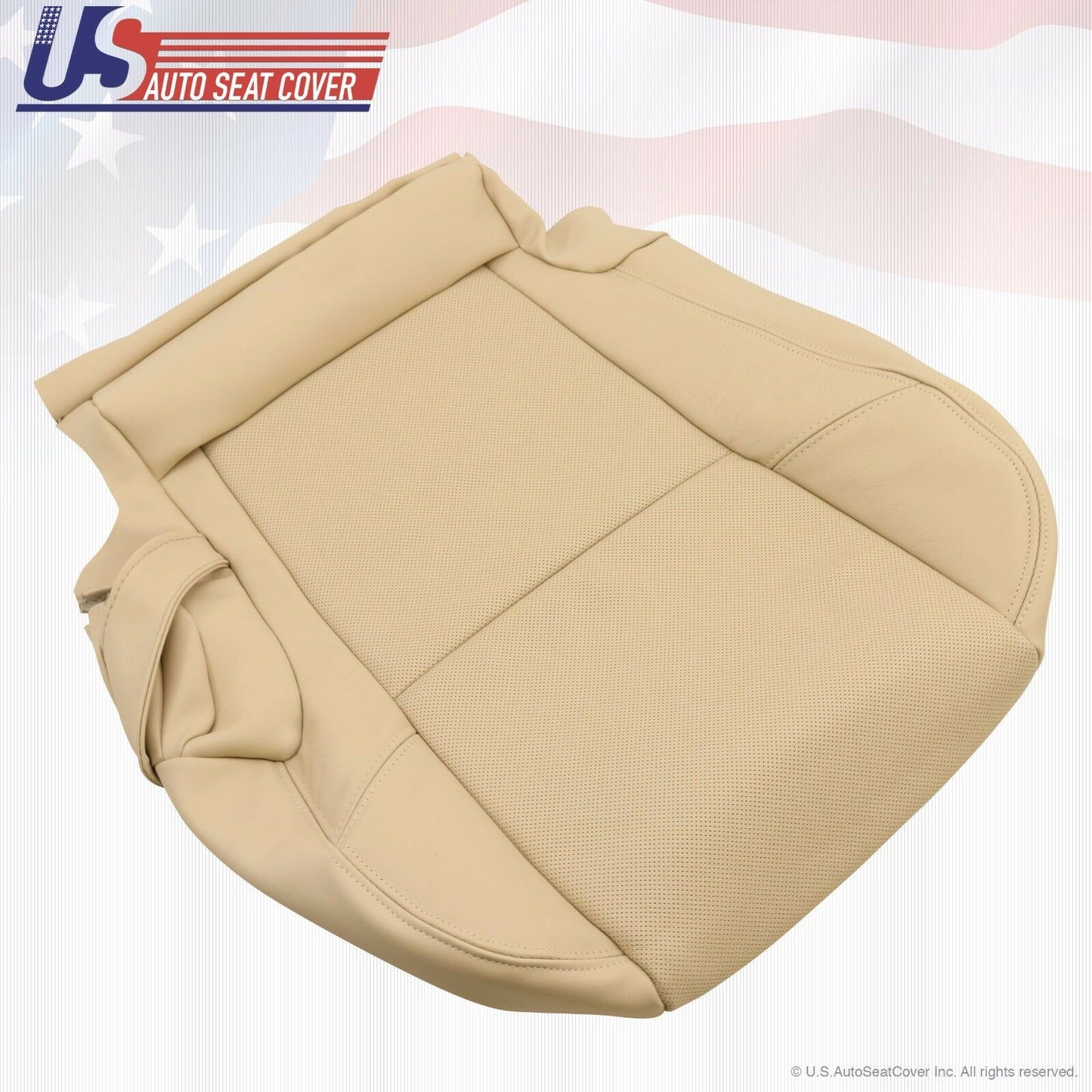 07 08 09 Escalade 2nd Row Driver Side Bottom Perforated Leather Seat Cover TAN