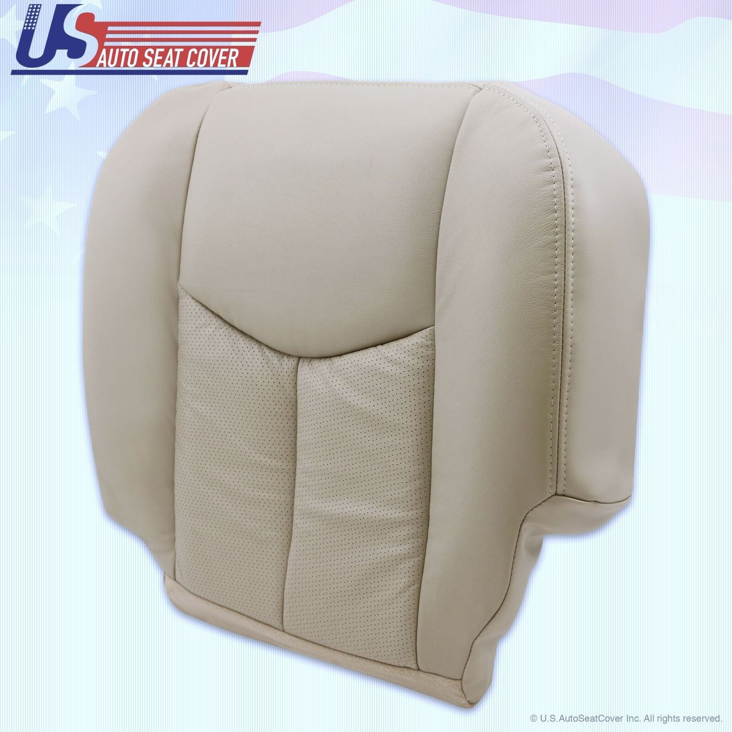 03 04 05 06 Cadillac Escalade Driver & Passenger Bottom Leather Seat Covers Tan