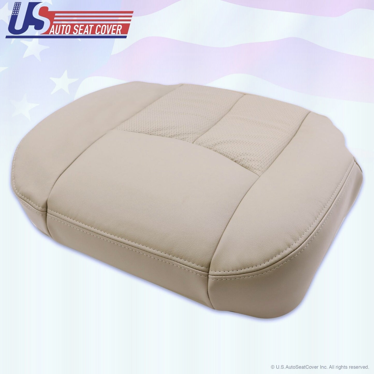 03 04 05 06 Cadillac Escalade Driver & Passenger Bottom Leather Seat Covers Tan