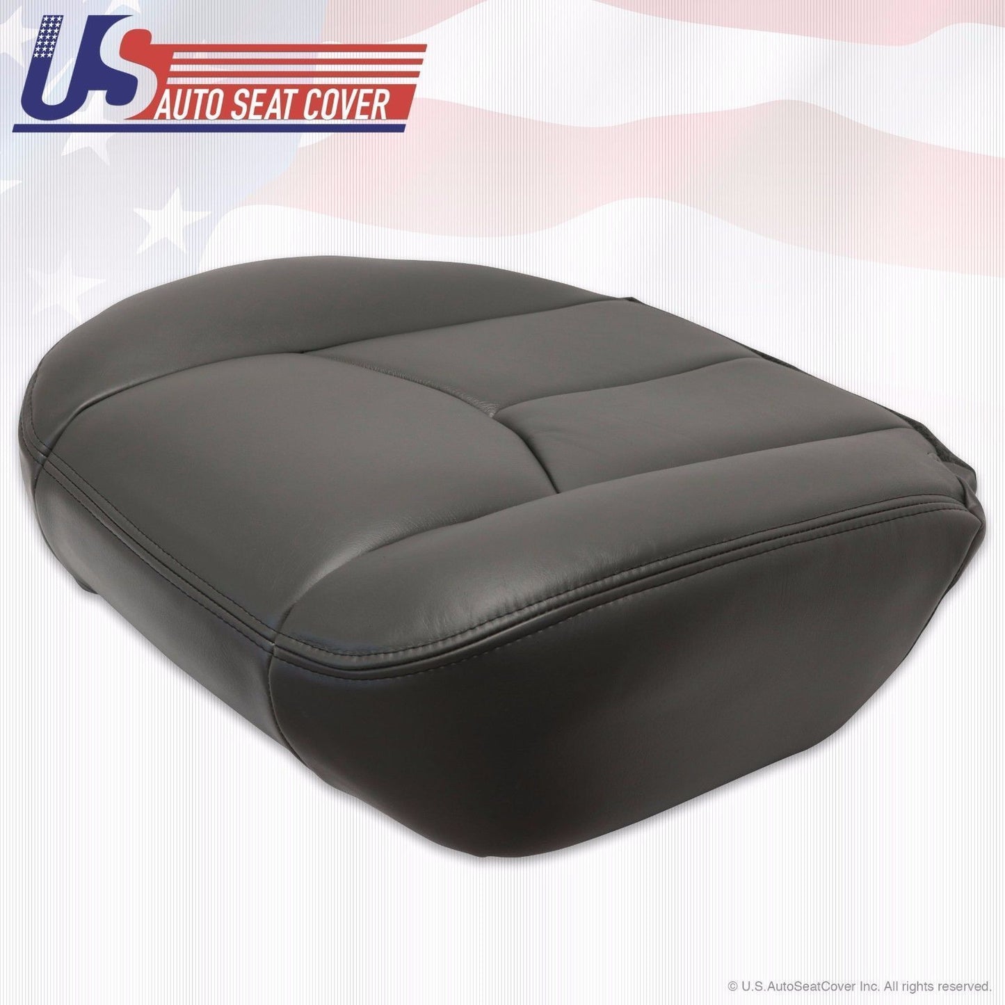 03 04 05 06 Chevy Silverado Duramax  Driver Bottom Leather Seat Cover Dark Gray