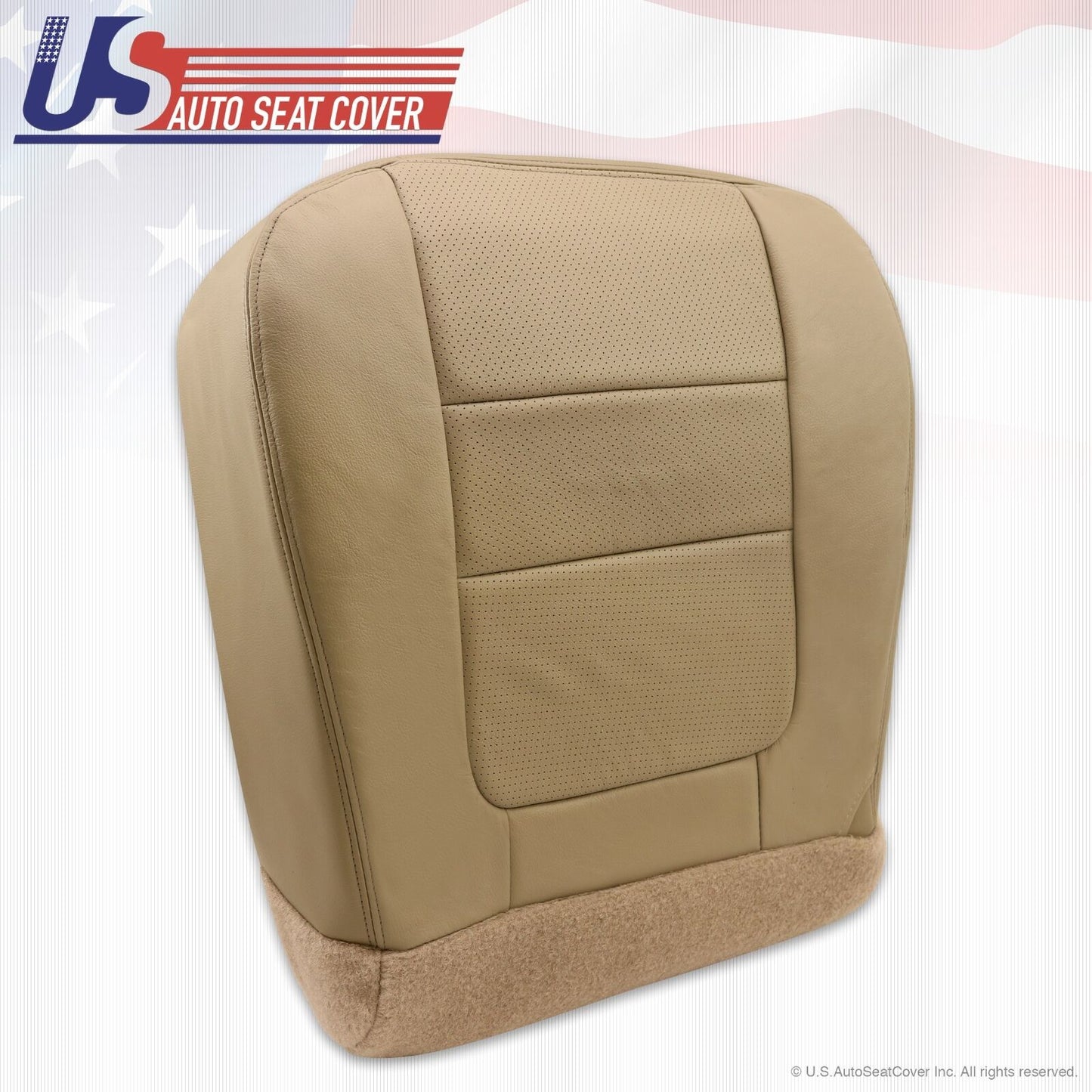 2001 Ford F250 F350 Lariat Driver & Passenger Bottom Leather Seat Covers TAN