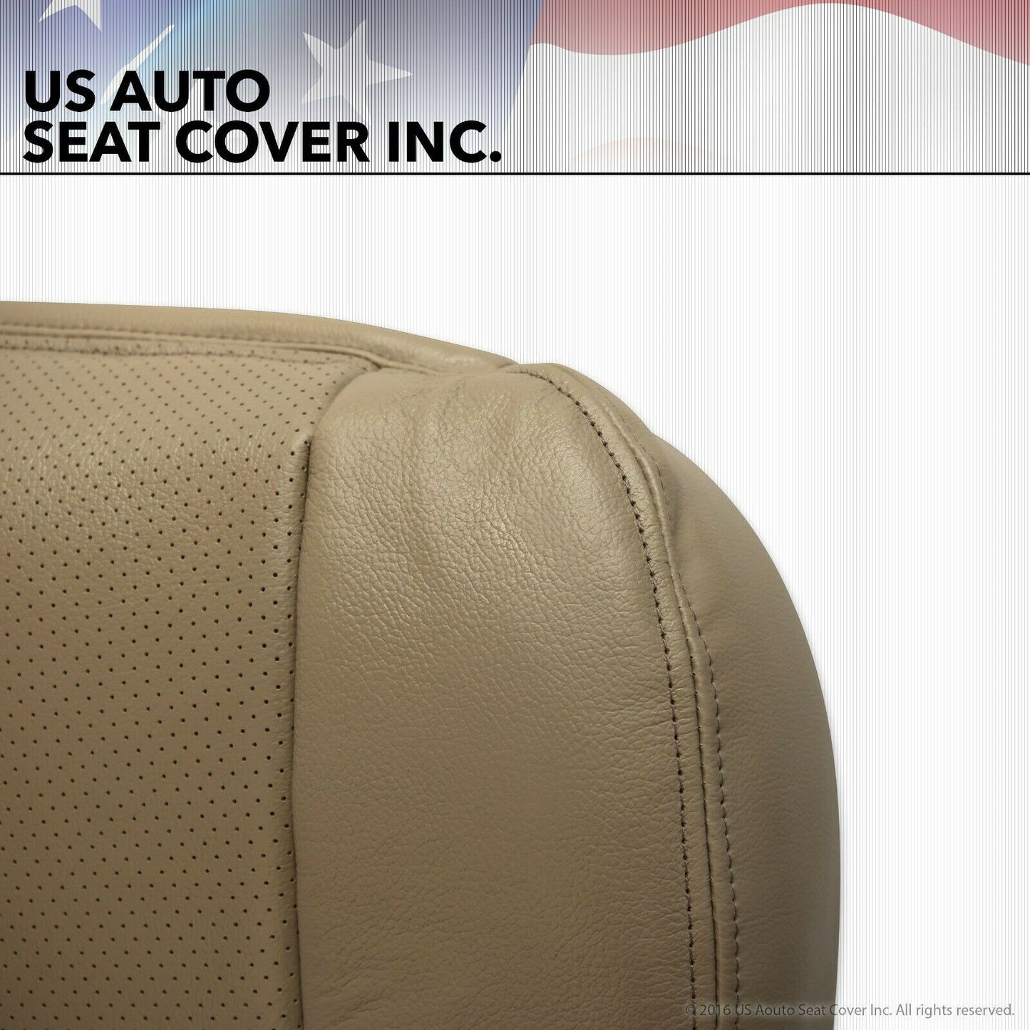 02 to 07 Ford F250 Lariat Driver Bottom Leather Seat Cover TAN Perforated Heated