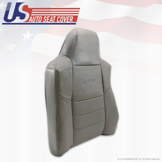 02 - 07 Ford F-250 F-350 Driver Top Lean Back perforated Leather Seat Cover Gray