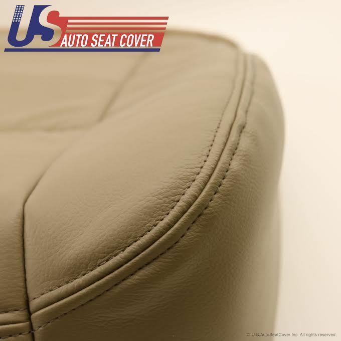 02 to 07 Ford F250 Lariat Driver Heated Bottom Leather Seat Cover Parchment TAN