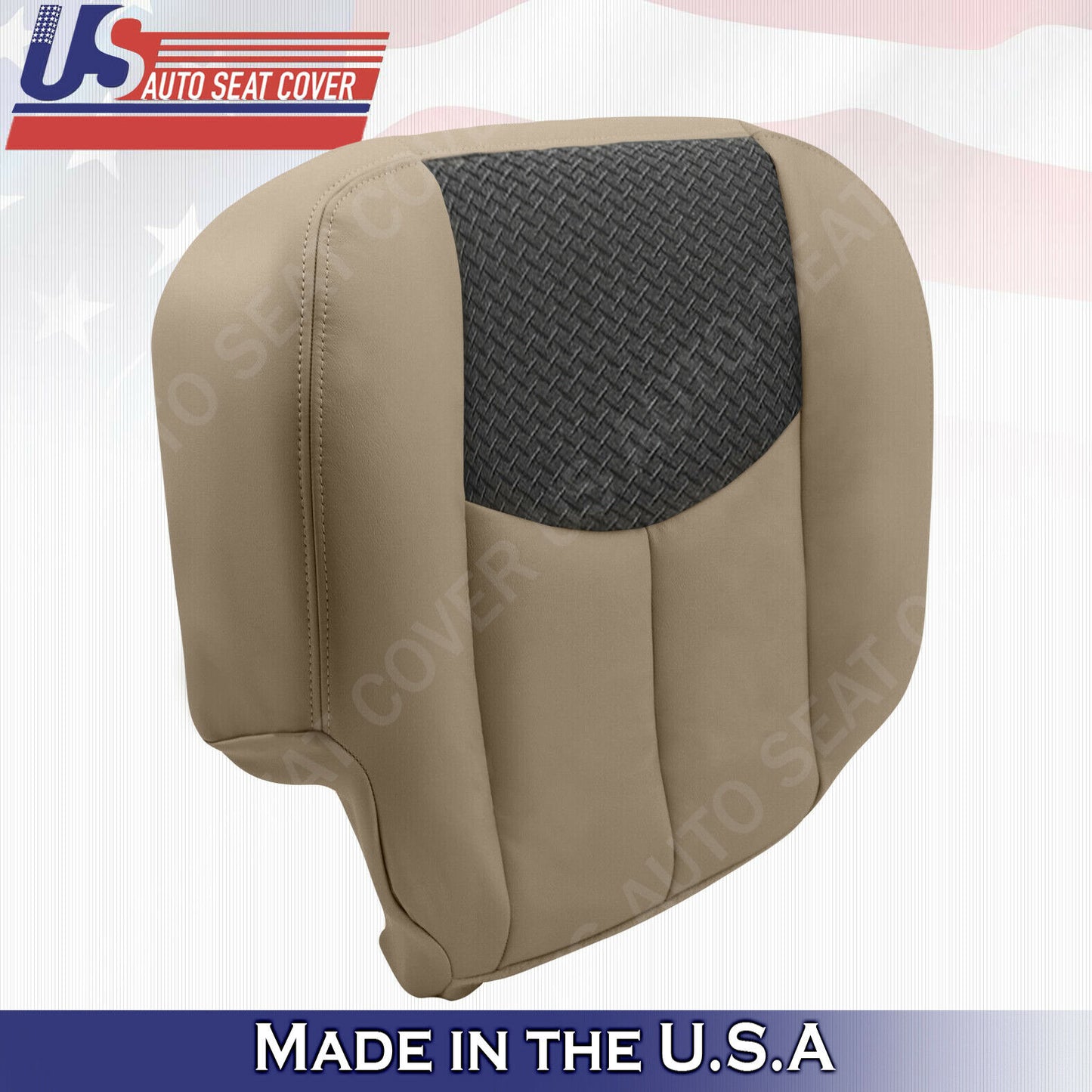 2003 2004 Chevy Avalanche PASSENGER Bottom Leather-Cloth Seat Cover "Dark Gray"