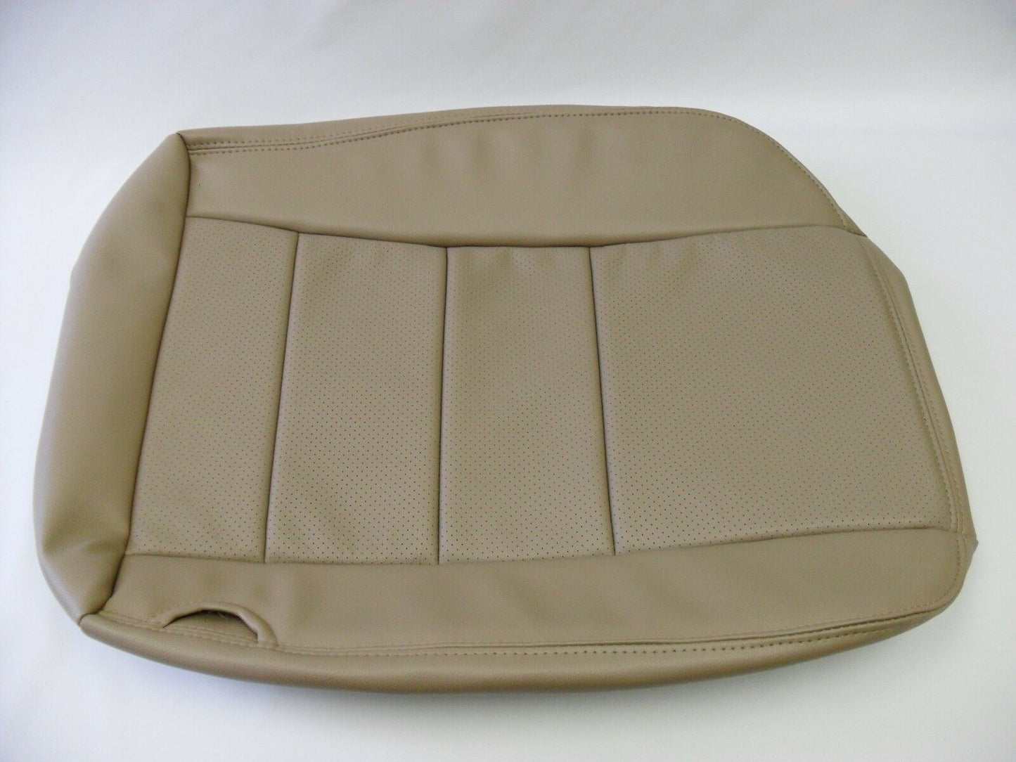 02-07 Ford F250 Lariat Driver bottom Perforated Leather Seat Cover & Foam "Tan"