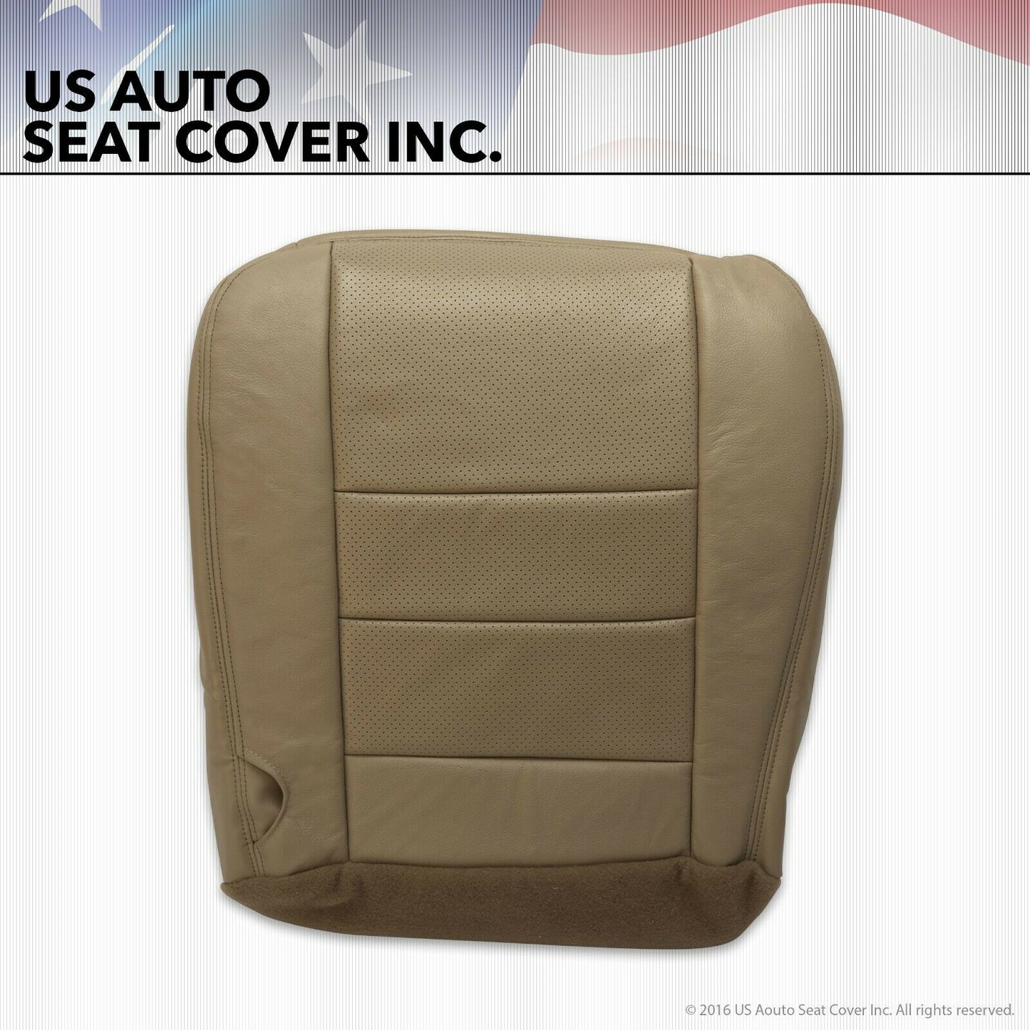 02 to 07 Ford F250 Lariat Driver Bottom Leather Seat Cover TAN Perforated Heated