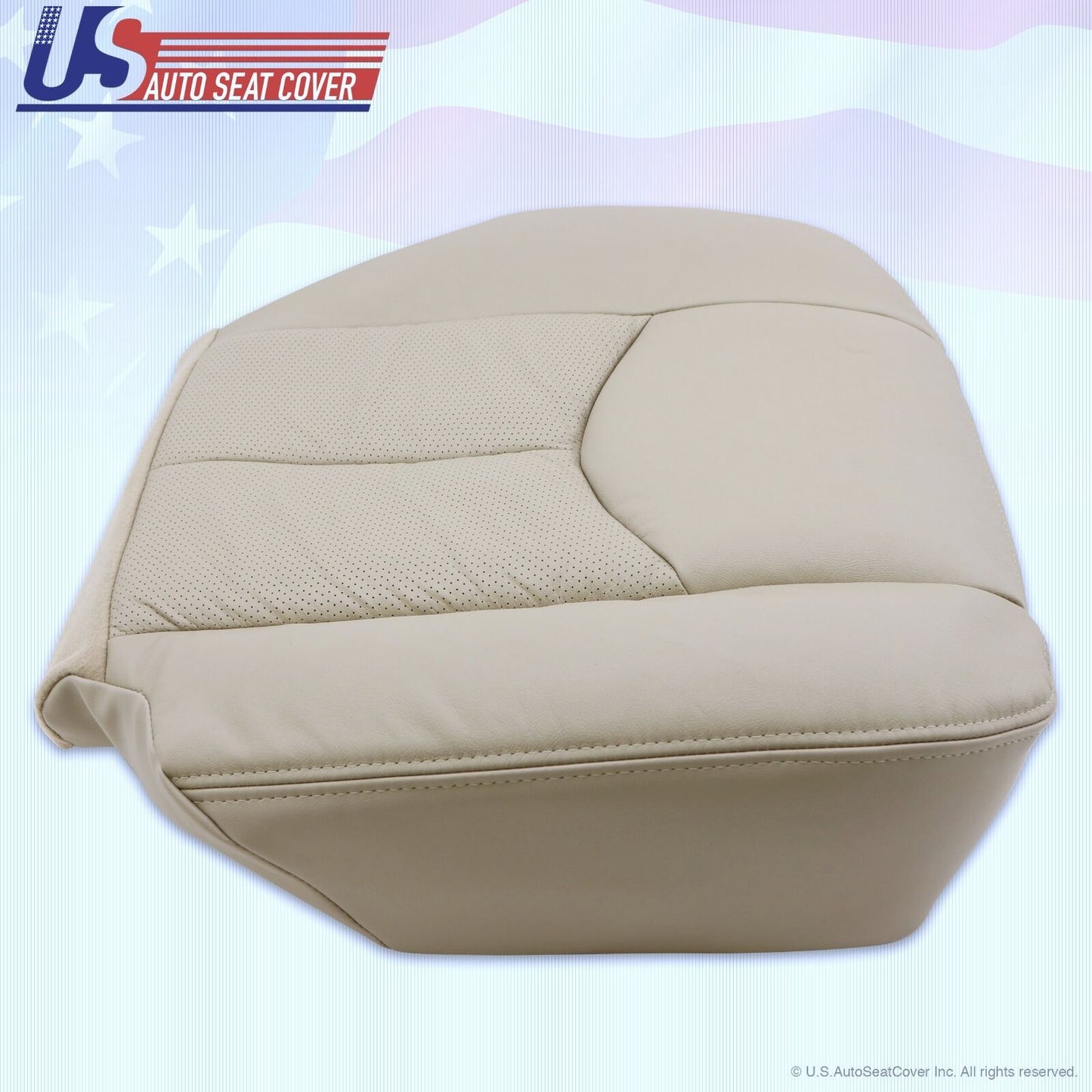 03 04 05 06 Cadillac Escalade Driver & Passenger Bottom Leather Seat Covers Tan