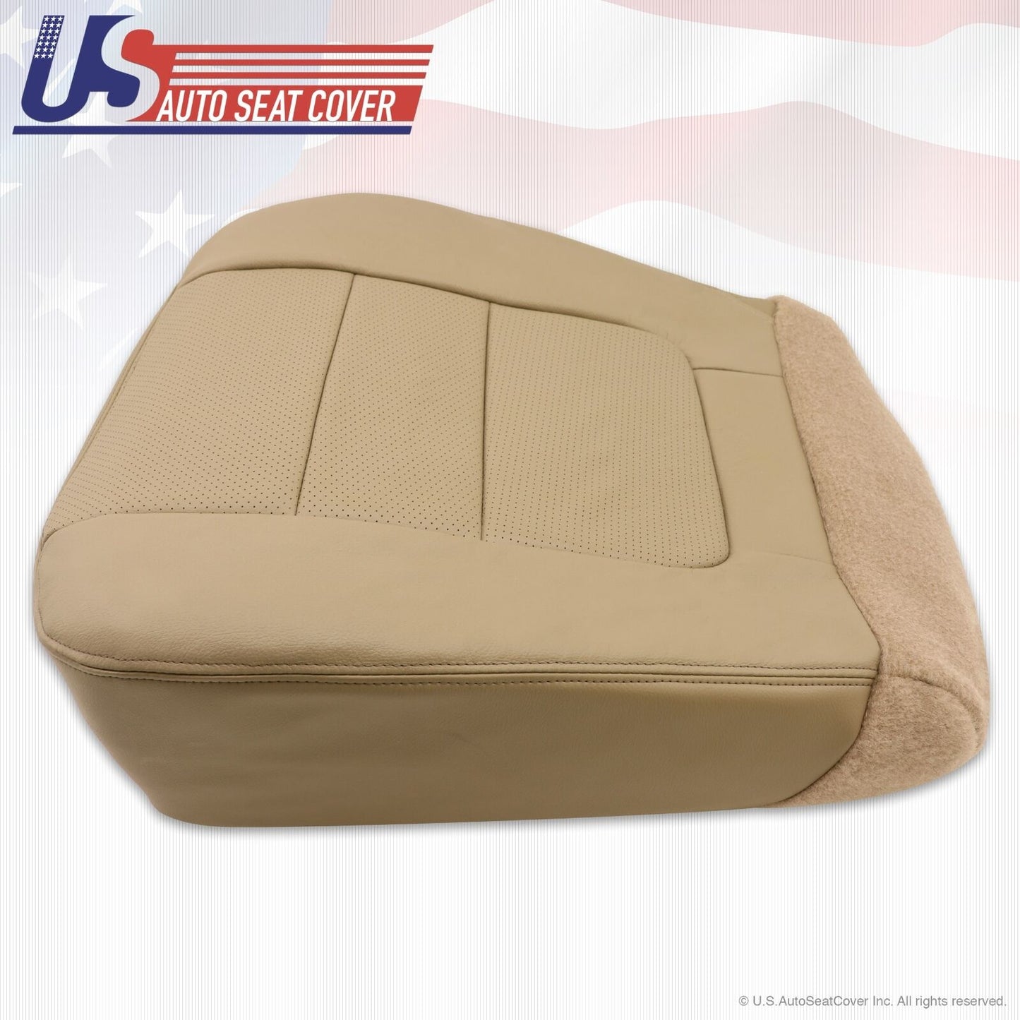 2001 Ford F250 F350 Lariat Driver & Passenger Bottom Leather Seat Covers TAN