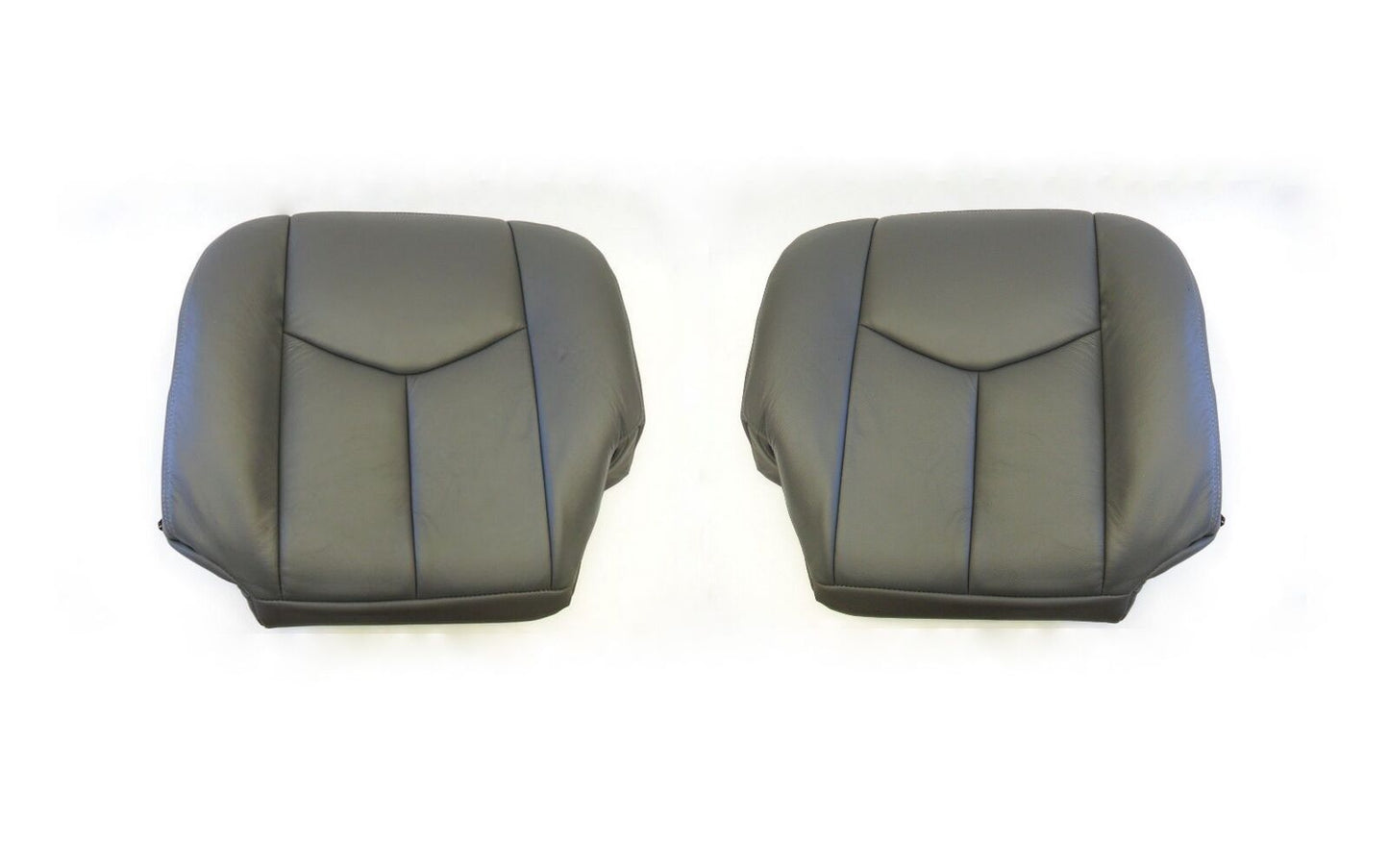 2005 2006 Chevy Silverado Driver Passenger Bottom Leather Seat Covers Dark Gray