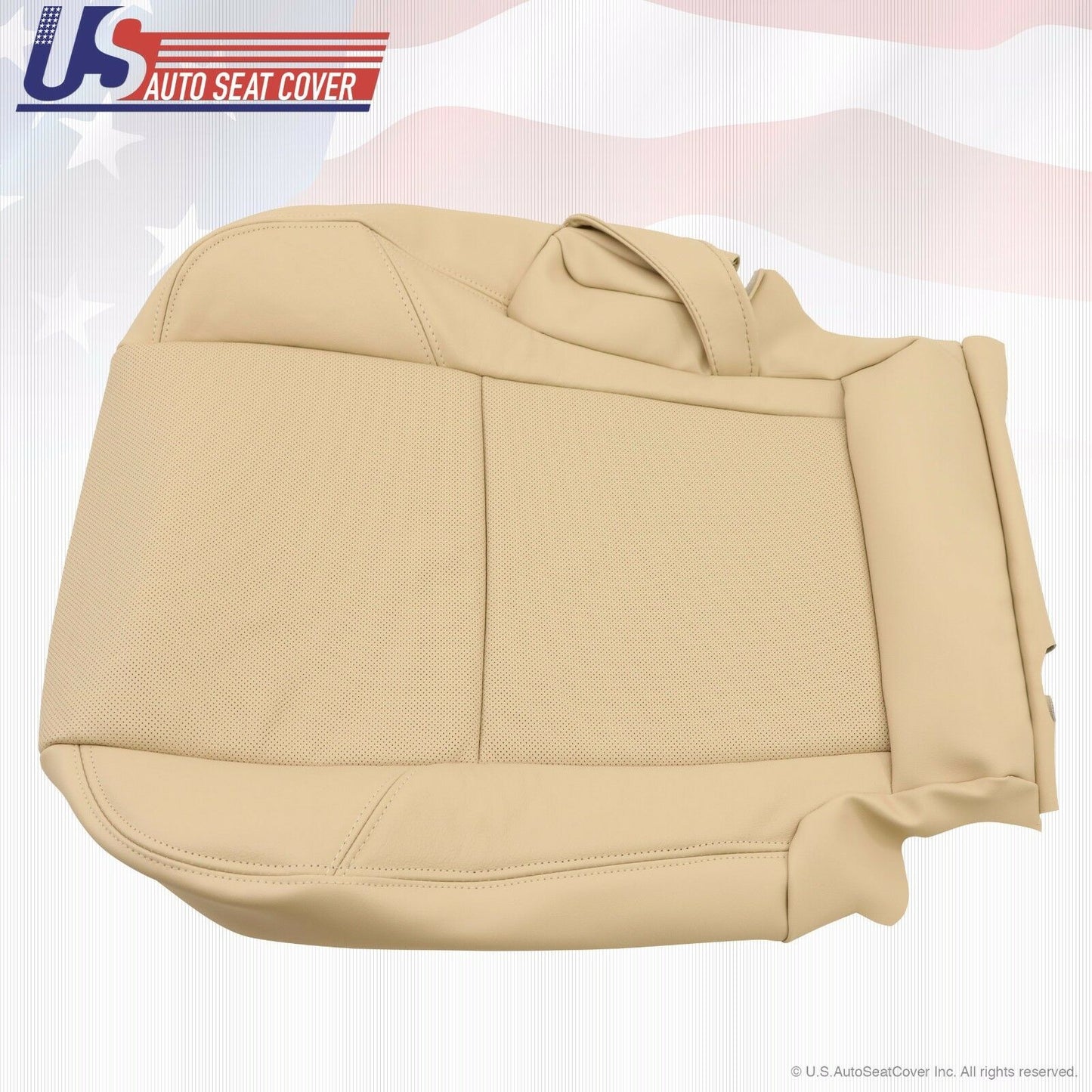 07 08 09 Escalade 2nd Row Driver Side Bottom Perforated Leather Seat Cover TAN