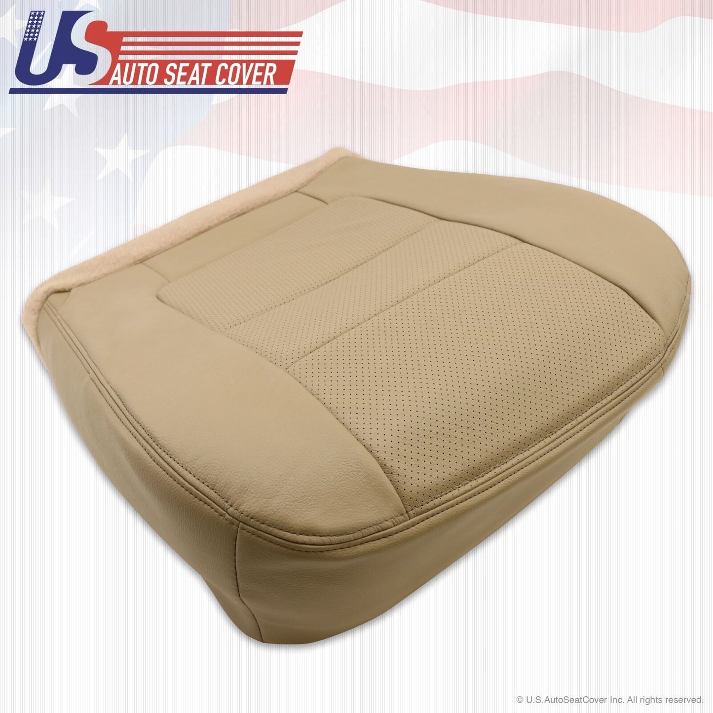 2001 Ford F250 F350 Lariat Driver & Passenger Bottom Leather Seat Covers TAN