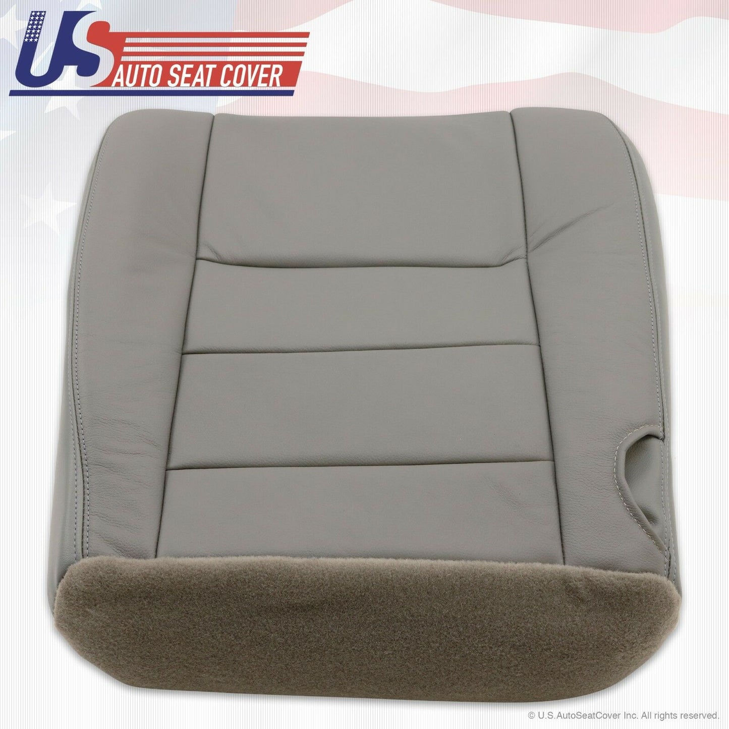 02-07 F250 F350 Lariat Driver Side Bottom Replacement Leather Seat Cover GRAY