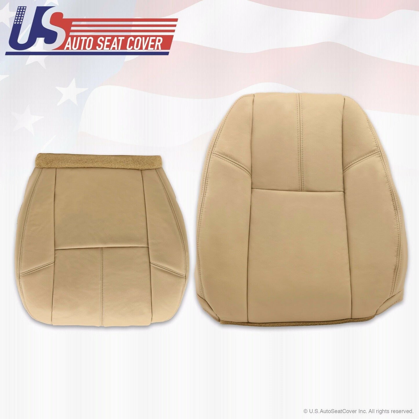 2010 2011 2012 Chevy Silverado Passenger Bottom-Lean Back Leather Seat Cover Tan